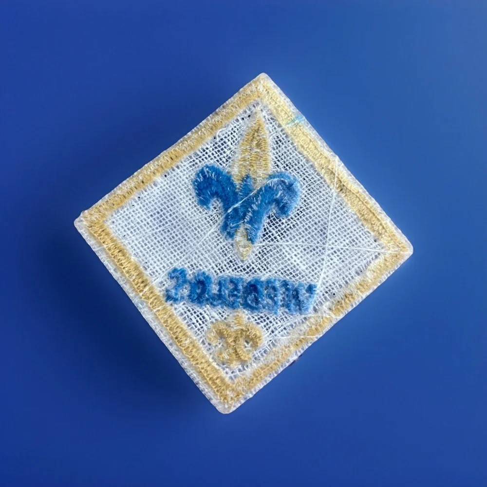Cub Scout Webelos Rank Award‎ gauze plastic back used BSA Position Patch